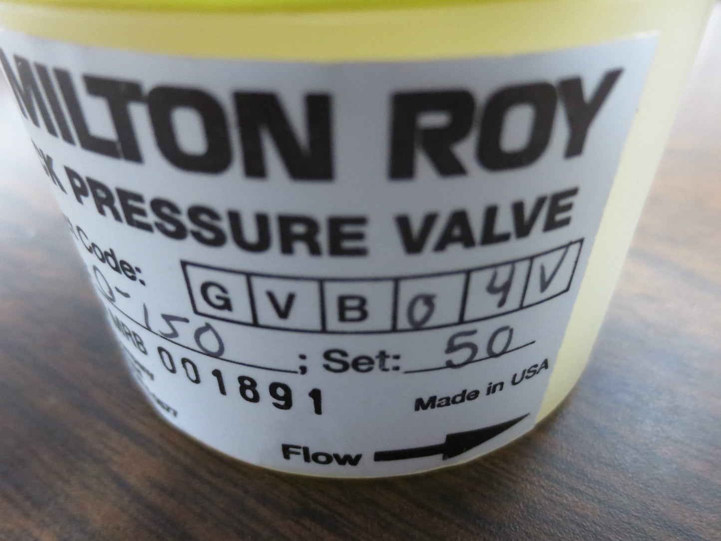 MILTON ROY GVB04V BACK PRESSURE VALVE 0-150 SET: 50, NEW SURPLUS in BOX w/ INSTR