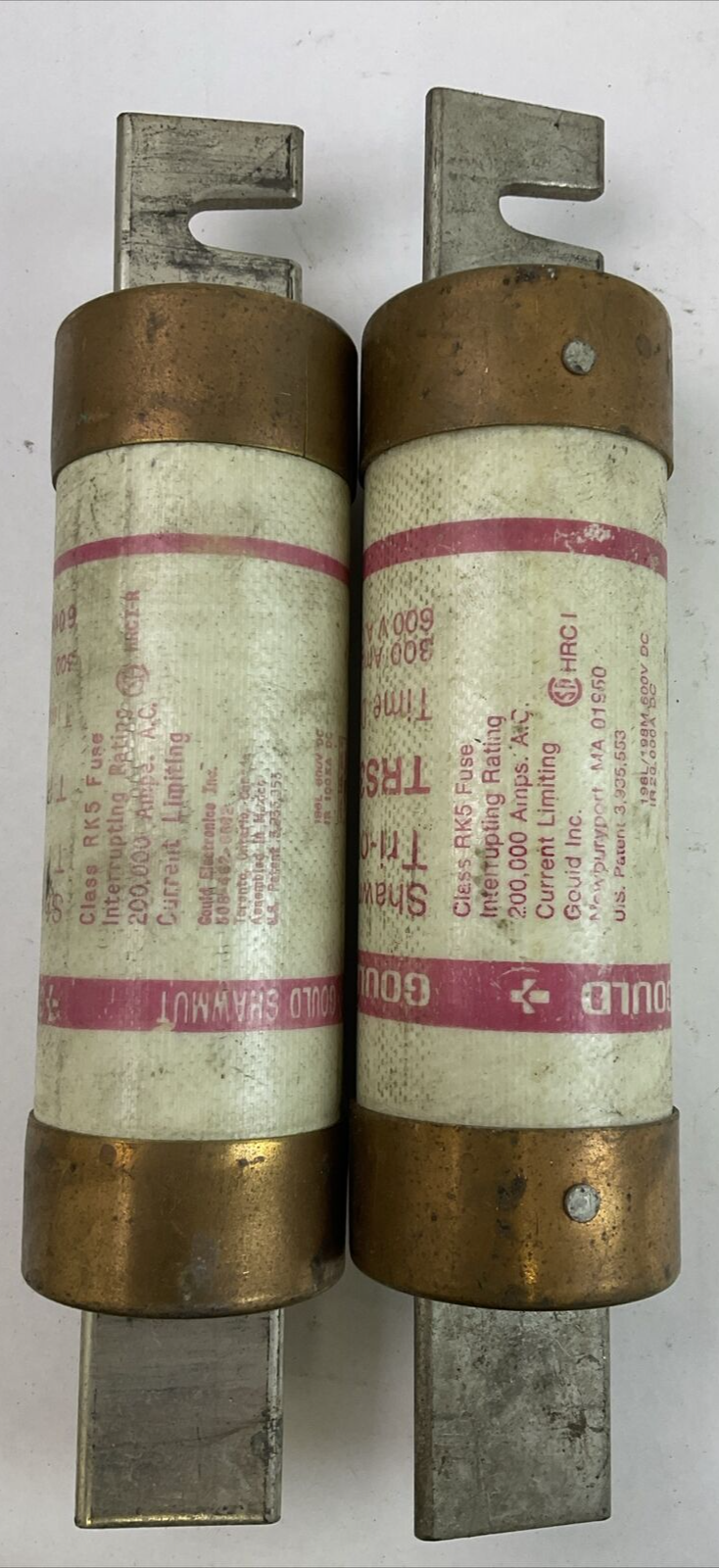 GOULD SHAWMUT TRS300R TRI-ONIC TIME DELAY FUSE 600VAC 300AMP (LOT OF 2)