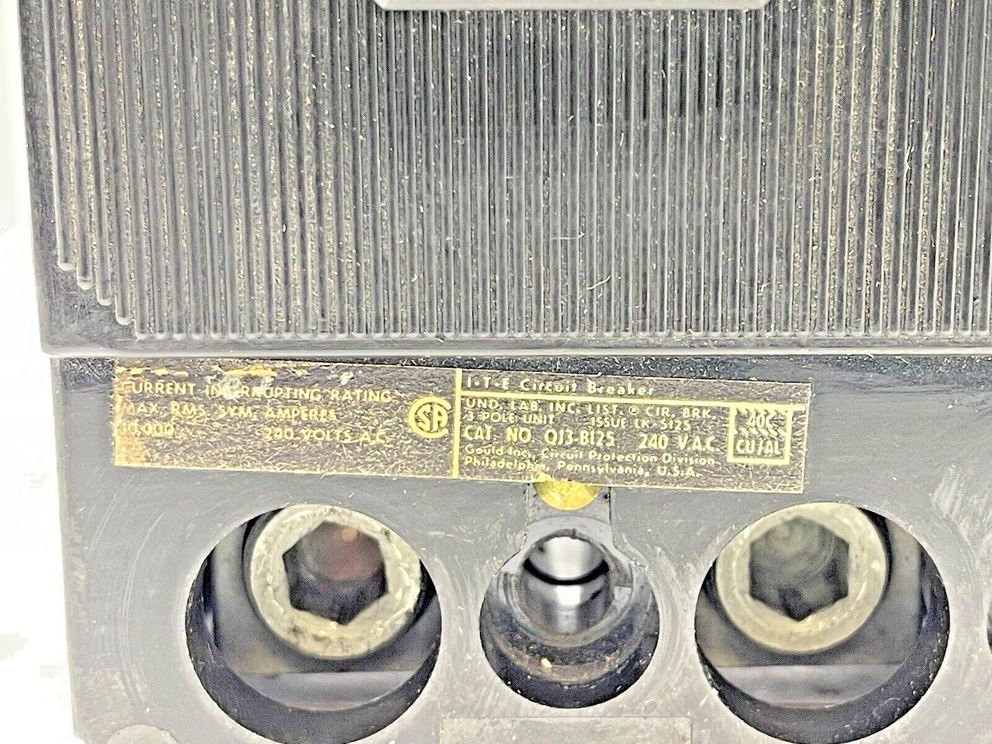 SIEMENS - ITE - QJ3-B125 - CIRCUIT BREAKER - 125A, 240 VAC, 3 POLE