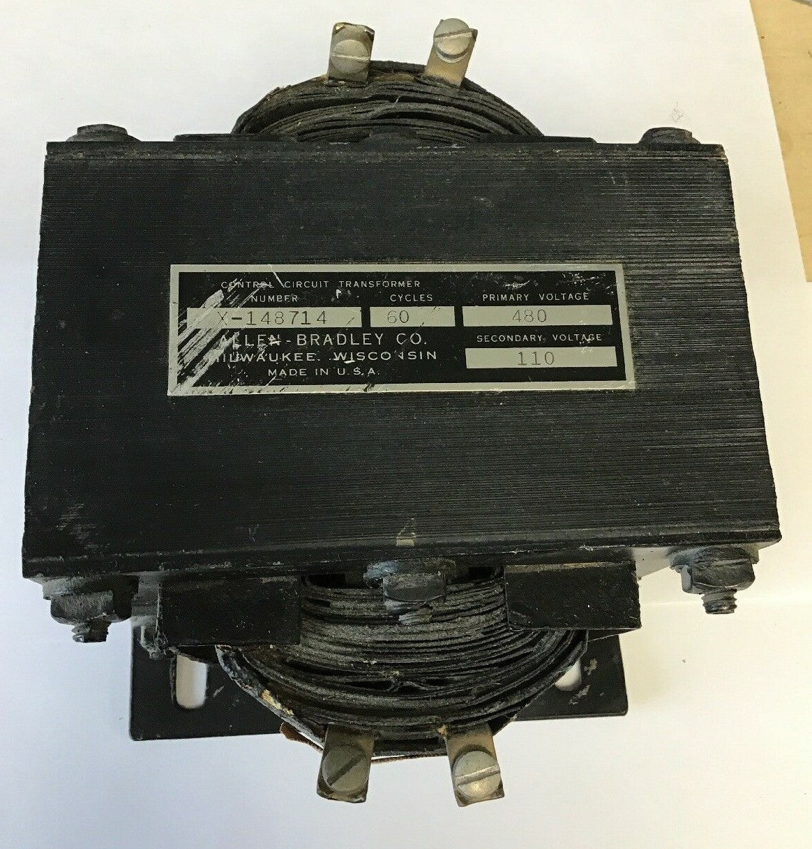 ALLEN BRADLEY X-148714 CONTROL CIRCUIT TRANSFORMER 60CY PRIM.480V/SEC.110V