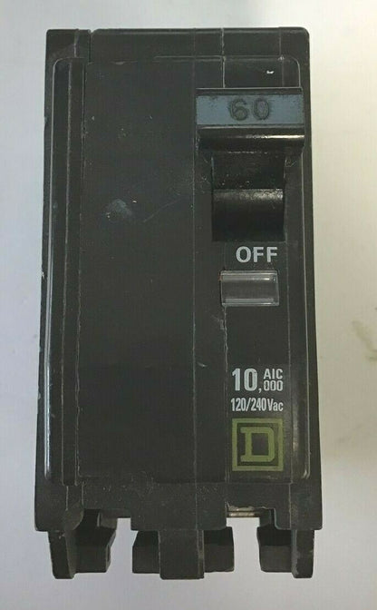 SQUARE D QOB260 CIRCUIT BREAKER 60A 120/240VAC 2POLE