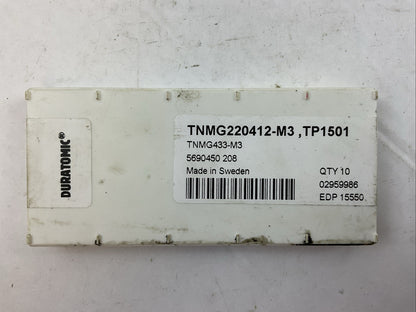 SECO TNMG220412-M3 TP1501 TNMG433-M3 CARBIDE INSERT (BOX OF 10)