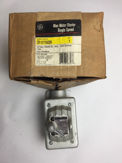 GE CR101Y400H MAN MOTOR STARTER SINGLE SPEED 1HP MAX 115/230V 25-60HZ 1 POLE