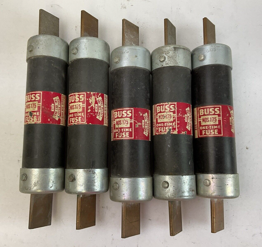 BUSS NOS175 ONE-TIME FUSE 175AMP 600VAC (LOT OF 5)