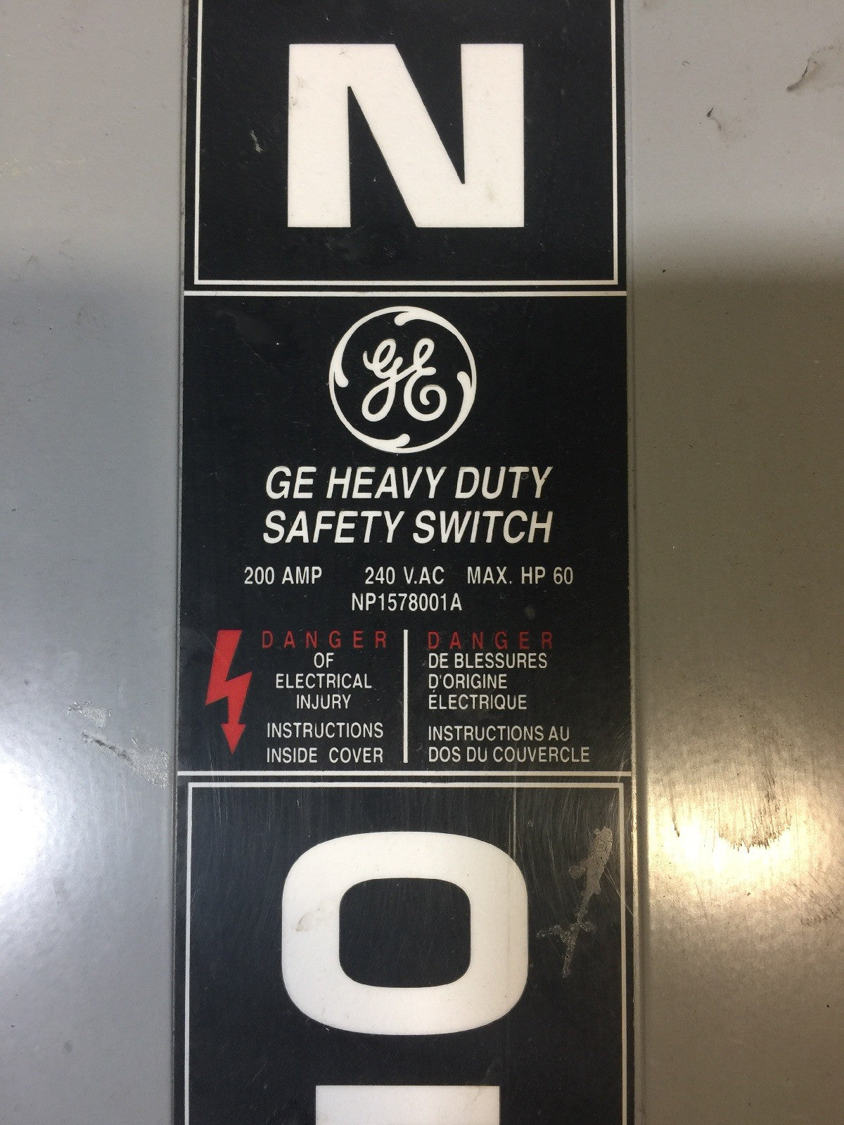 GE TH4324 SAFETY SWITCH 200A 240VAC 250VDC 60HP TYPE 1