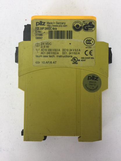 PILZ PZE X4P 24VDC 4n/o SAFETY RELAY 24VDC