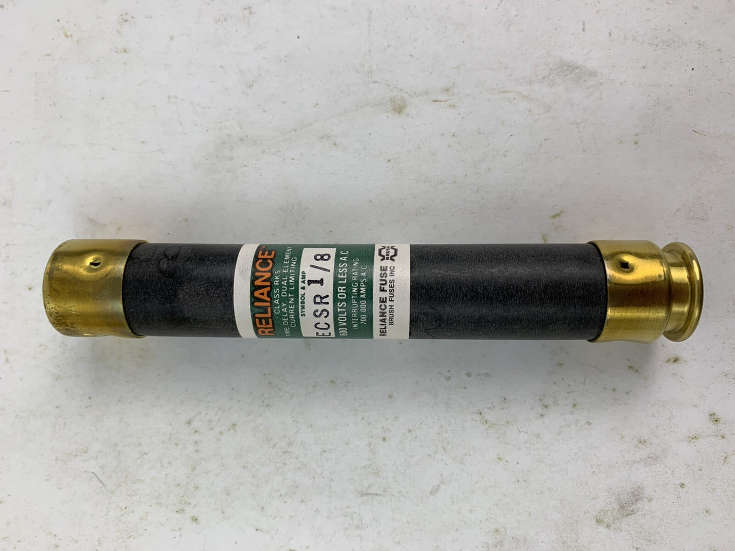 Brush Reliance Time-Delay Dual-Element ECSR1/8 1/8A 600V Fuse "Lot of 10"