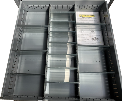 VIDMAR 7 DRAWER CABINET RANDOM DIVIDERS PER DRAWER  ***NO KEY***