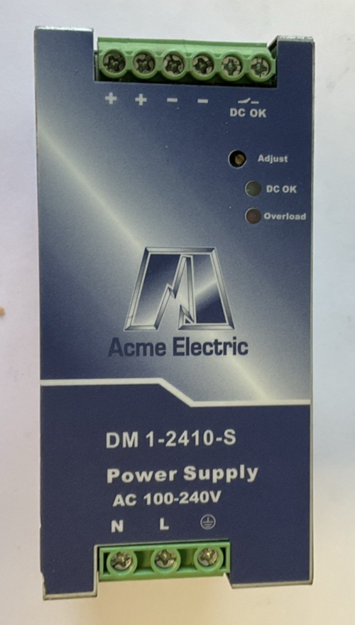 ACME ELECTRIC DM 1-2410-S POWER SUPPLY  24VDC 10A INPUT 240VAC 4.9A 47-63HZ