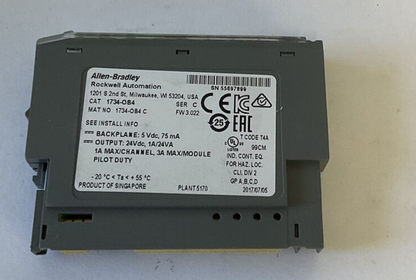 ALLEN BRADLEY  1734-OB4 OUTPUT MODULE SER.C FW3.022 5VDC 75MA
