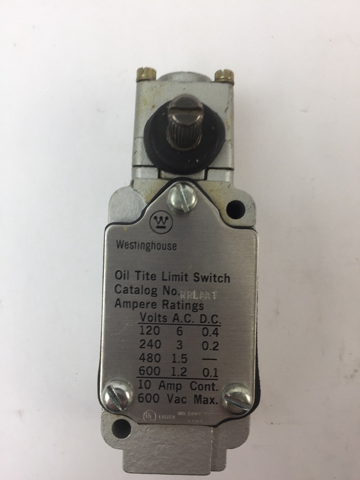 WESTINGHOUSE RRLAA1 OIL TITE LIMIT SWITCH 600VAC 10 AMP