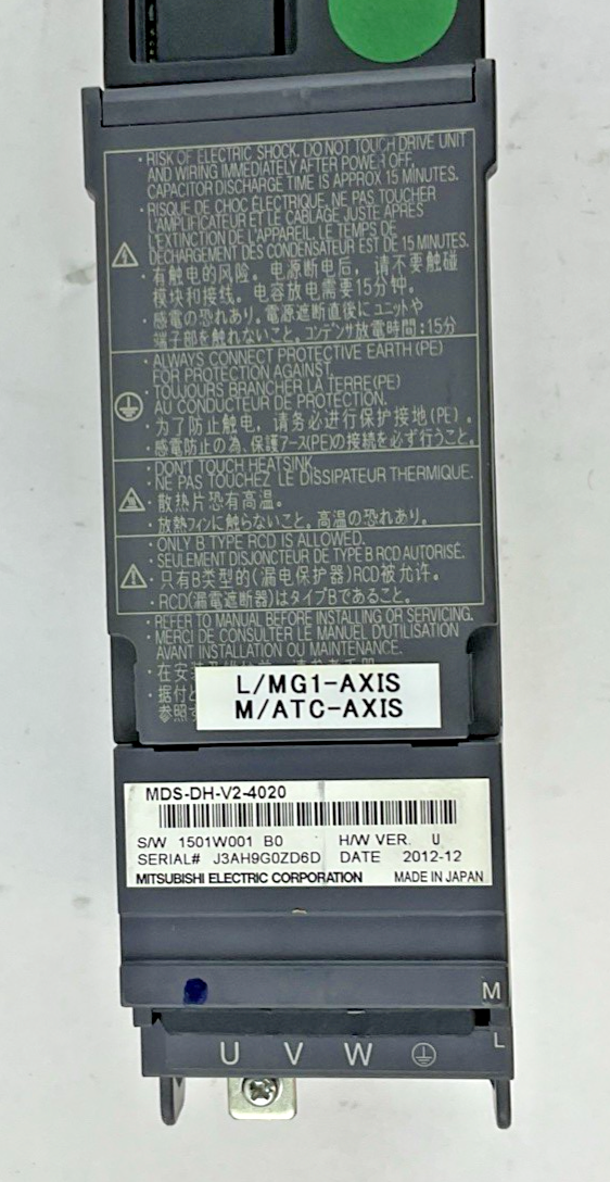 MITSUBISHI MDS-DH-V2-4020 SERVO DRIVE 2.0/1.0KW 4.7A 240HZ H/W VER.U 648V
