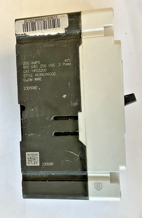 EATON HFD3200 CIRCUIT BREAKER 200AMP 3POLES 600VAC 250VDC