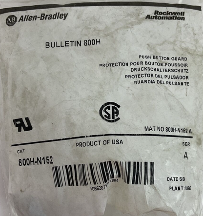ALLEN BRADLEY 800H-N152 PUSH BUTTON GUARD SER.A ***LOTOF2***