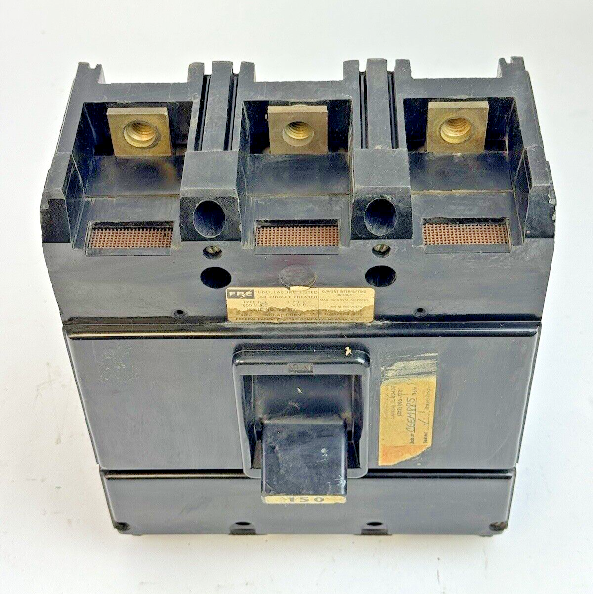 FPE - NJL631150 - MOLDED CASE CIRCUIT BREAKER - 150 A, 3 POLE, 600 VAC, LB-650