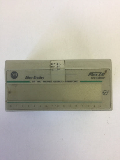ALLEN BRADLEY 1794-OB16P 24VDC SOURCE OUTPUT MODULE SER A REV C01 F/W REV BLANK