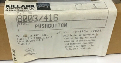 KILLARK 8003 41G PUSH BUTTON SERIES 30.5 550V 6A 1250KVA