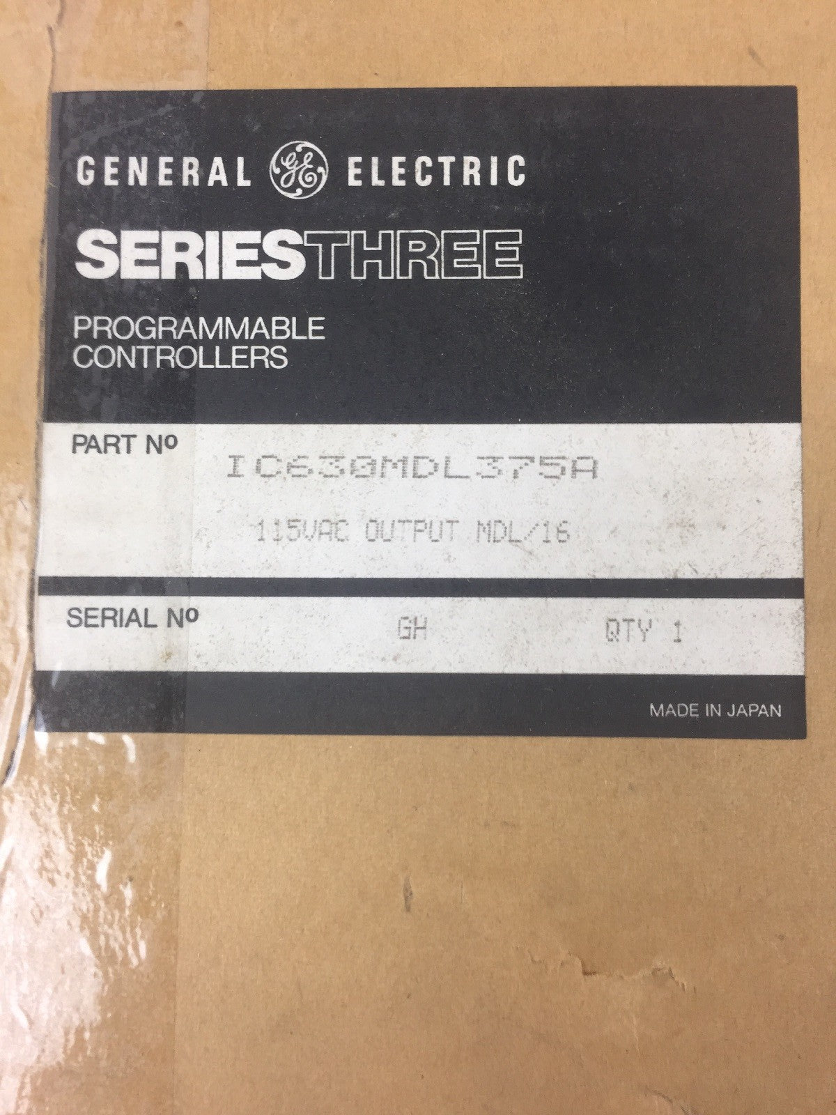 GE IC630MDL375A OUTPUT MODULE 115VAC OUTPUT MDL/16