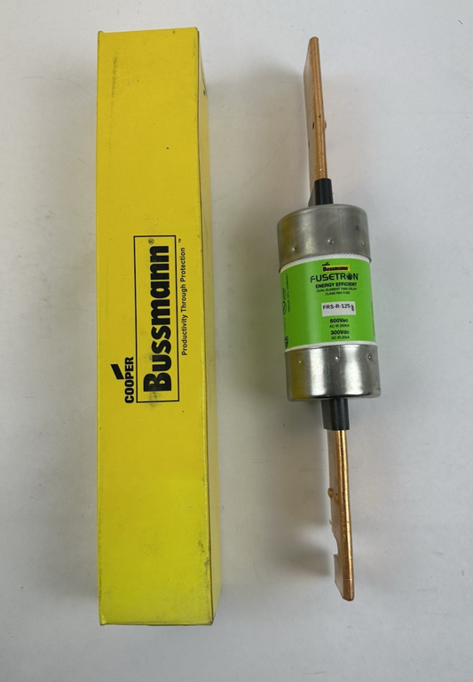 COOPER BUSSMANN FRS-R-125 FUSETRON DUAL ELEMENT TIME-DELAY FUSE 125A 600V