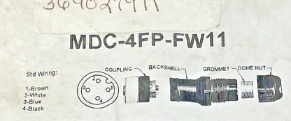 MENCOM - MDC-4FP-FW11 - MICRO DC - FEMALE STRAIGHT FIELD - WIREABLE PLUG - 4 PIN