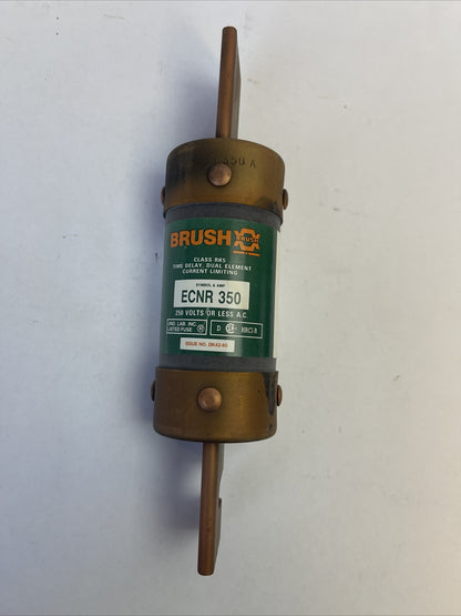 BRUSH ECNR350 TIME DELAY DUAL ELEMENT CLASS RK5 FUSE 350AMP 250VAC CURRENT LIMIT