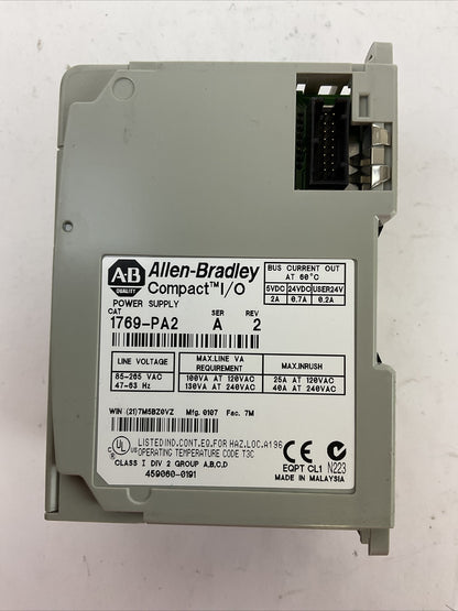 ALLEN BRADLEY 1769-PA2 SER A REV 2 COMPACT I/O POWER SUPPLY