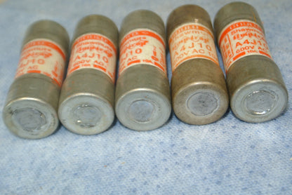 LOT of 5 / GOULD-SHAWMUT A4J10 AMP-TRAP® FUSE / 10A / 600V / NEW SURPLUS