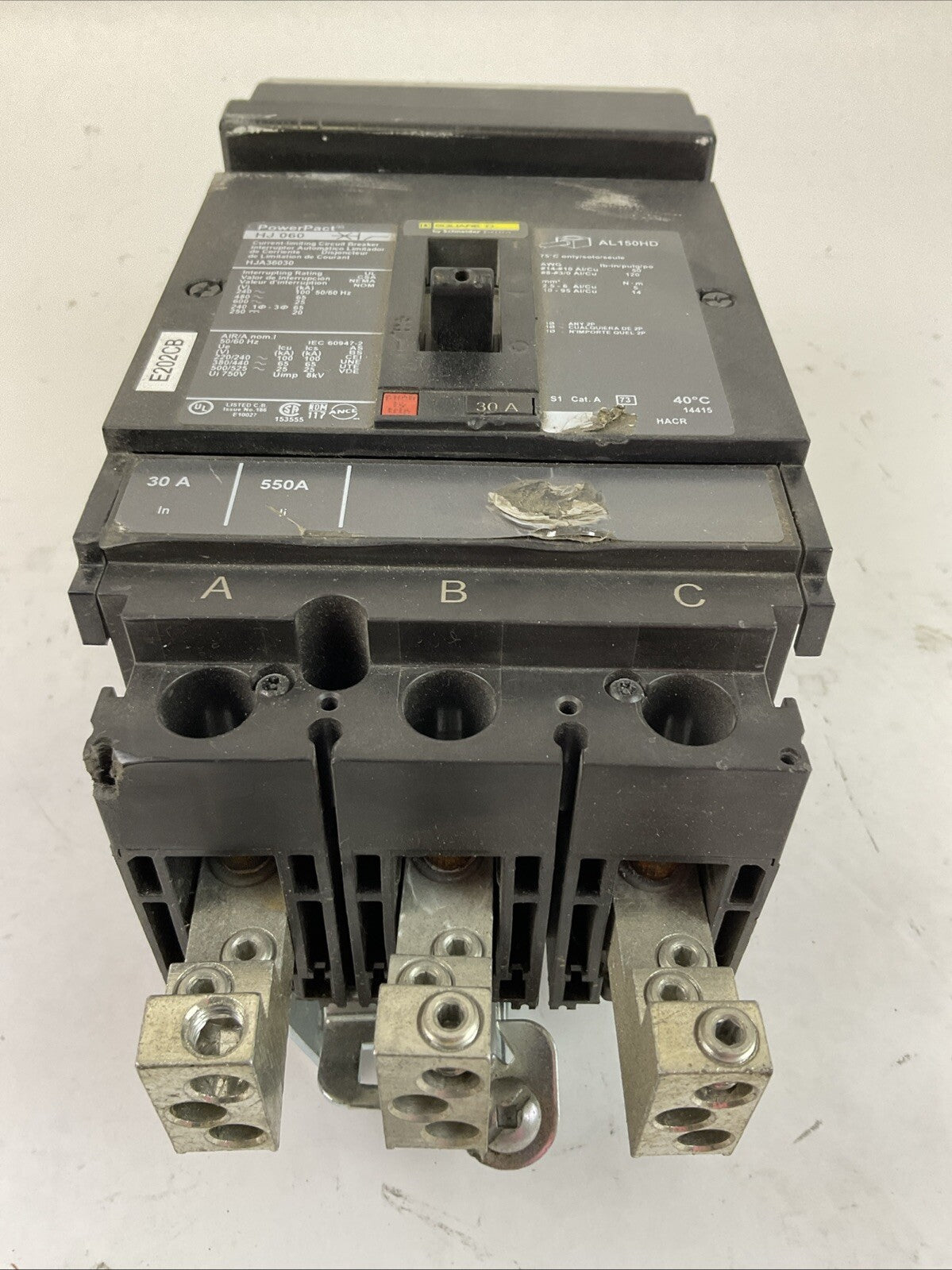 SQUARE D HJA36030 POWERPACT CURRENT LIMITING CIRCUIT BREAKER 30A 600VAC 250VDC