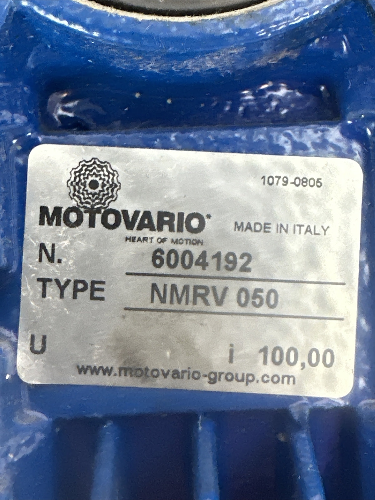 MOTOVARIO NMRV 050 GEAR REDUCER 100:1 RATIO