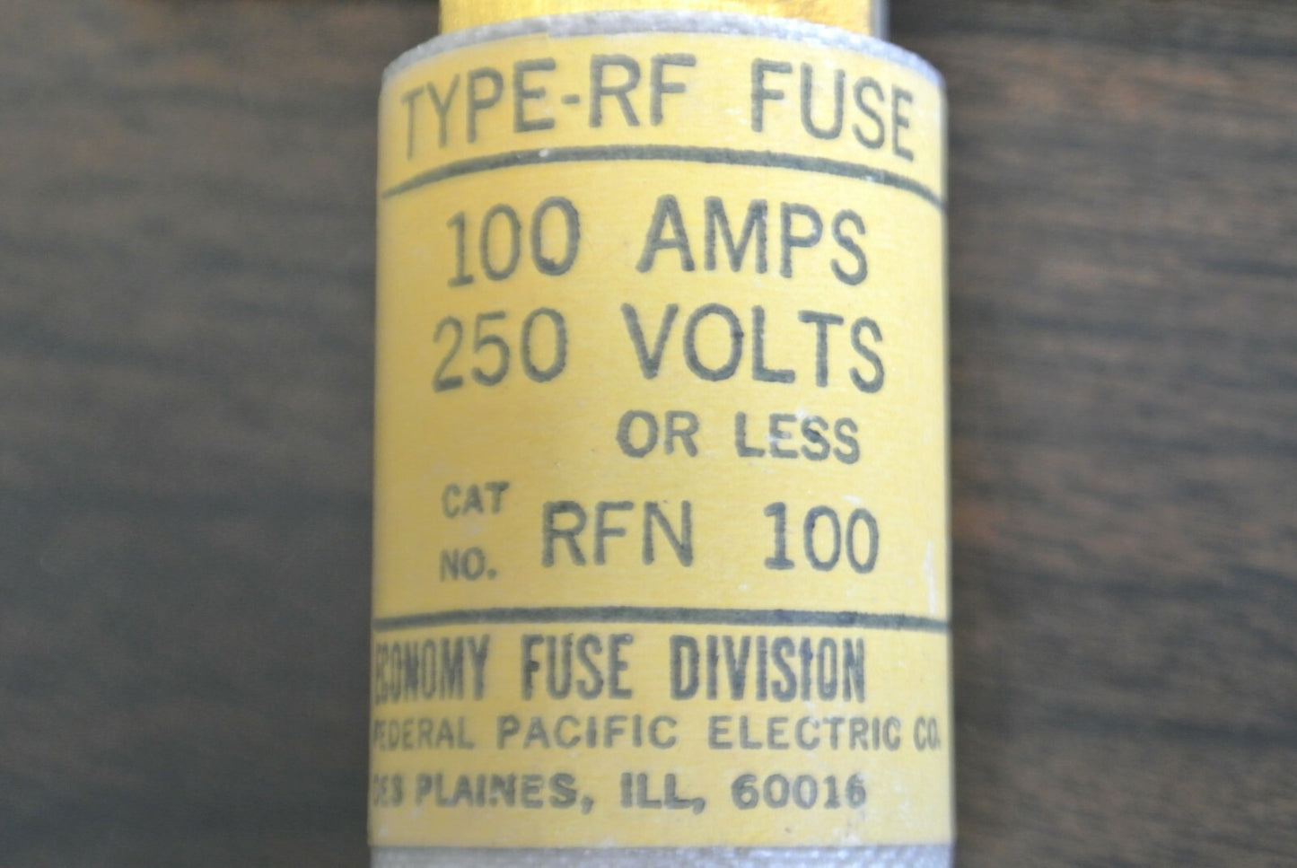 BOX of 5 / ECONOMY / FPE RFN100 RECTIFIER FUSE / 100A / 250V / NEW SURPLUS
