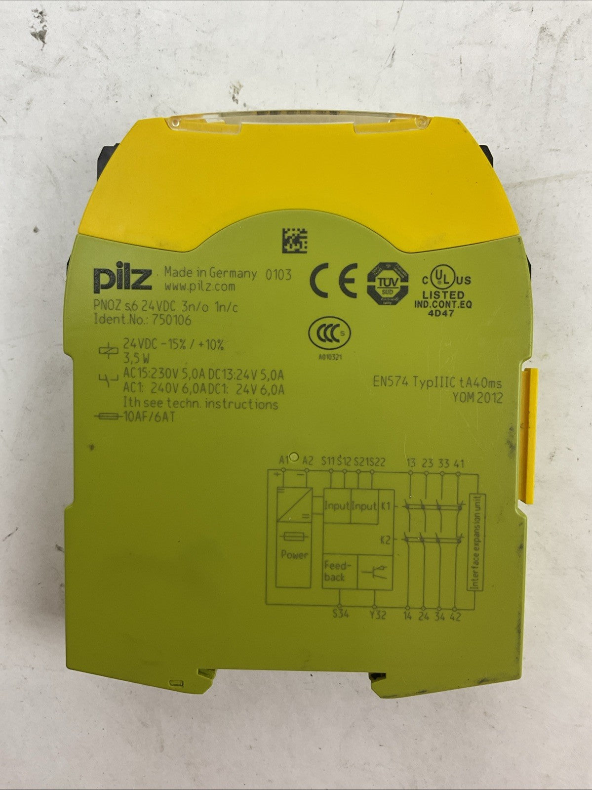 PILZ PNOZ s6 24VDC 3n/o 1n/c SAFETY RELAY