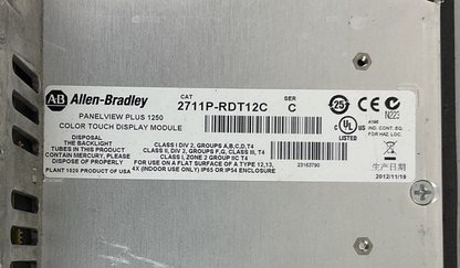 ALLEN BRADLEY 2711P-T12C4D8 SER.A PANELVIEW 24VDC