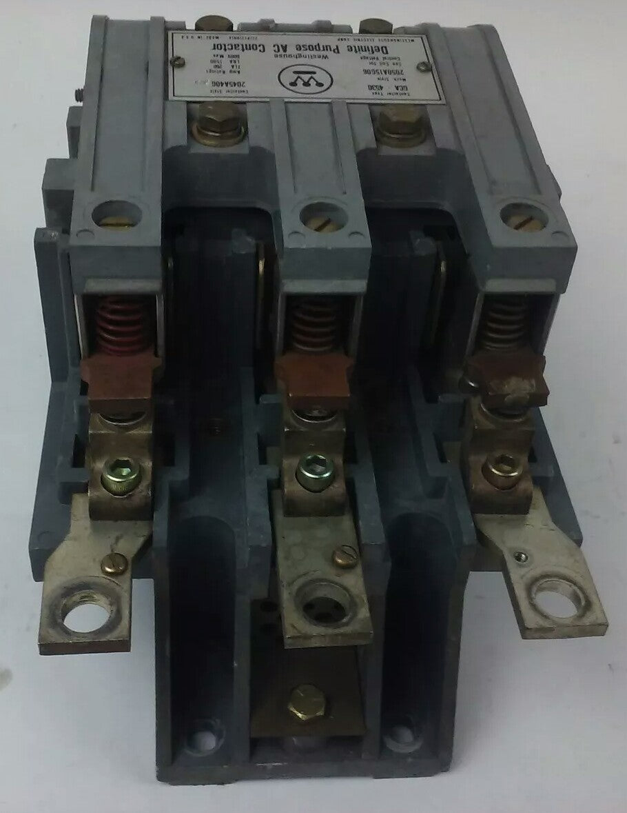 WESTINGHOUSE GCA4530 AC CONTACTOR, 600V MAX, FLA 260A-LRA 1500A, 120V COIL, USED