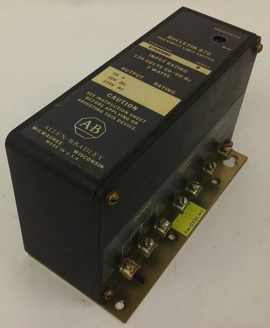 ALLEN BRADLEY 870-ZOD60 SERIES B PROXIMITY LIMIT SWITCH 120V 2 WATTS 10A 32VDC