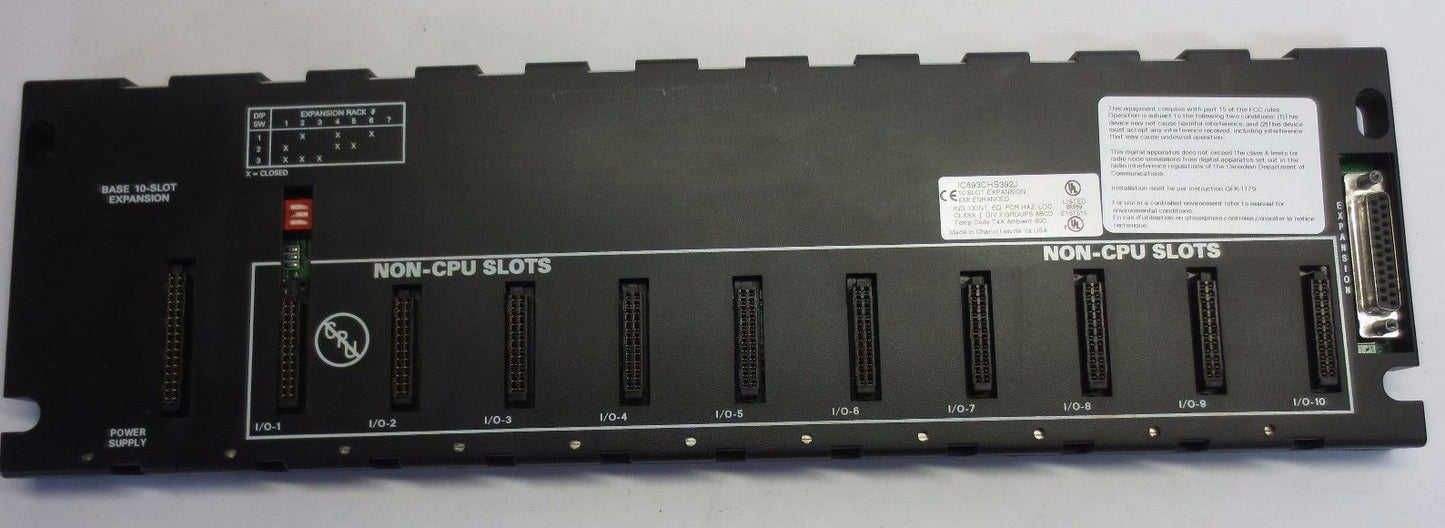 GE FANUC IC693CHS392J BASE 10-SLOT EXPANSION EMI ENHANCED
