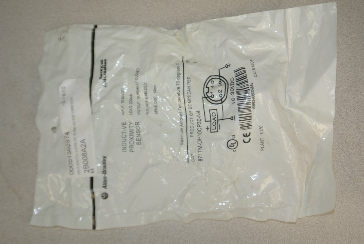ALLEN-BRADLEY 871TM-DH10CP30-N4 INDUCTIVE PROXIMITY SENSOR / NEW SURPLUS