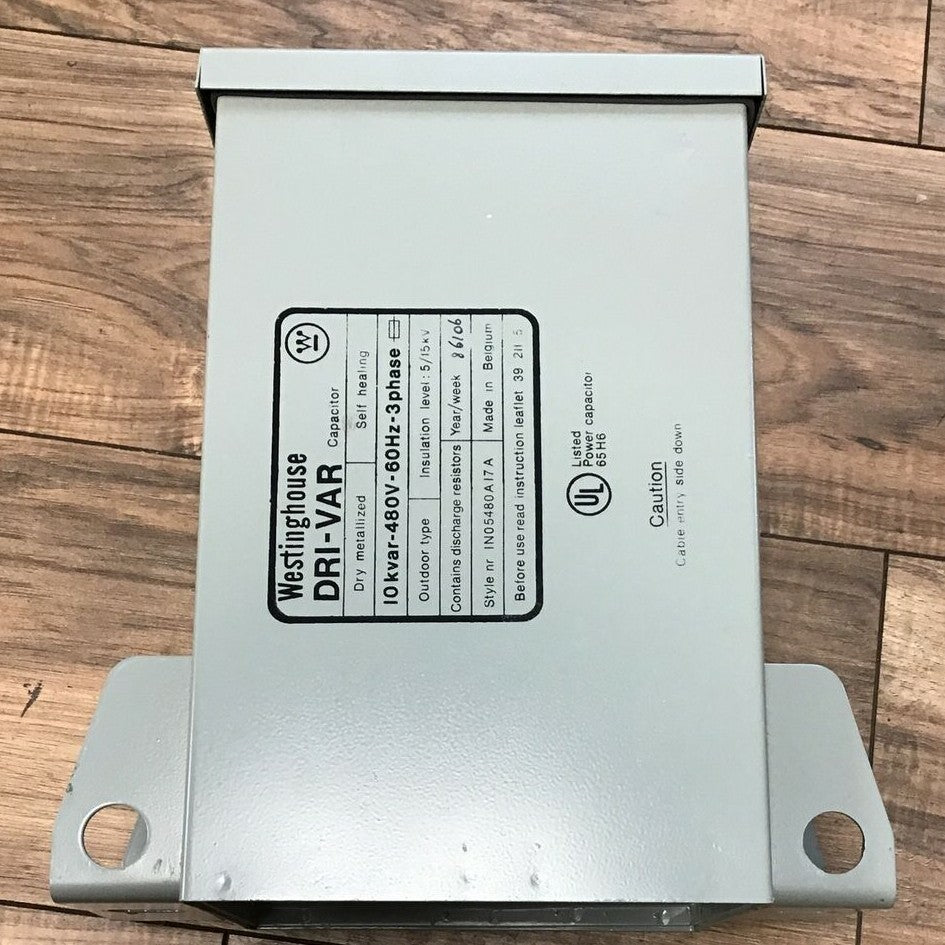 WESTINGHOUSE DRI-VAR CAPACITOR IN05480A17A 10KVAR 480V 60HZ 3 PHASE OUTDOOR