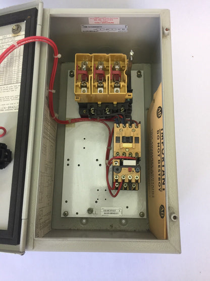 ALLEN BRADLEY 198-E14A08A07 MOTOR CONTROL 480V 2HP 198-M14P08T 112-A09ABB42-1