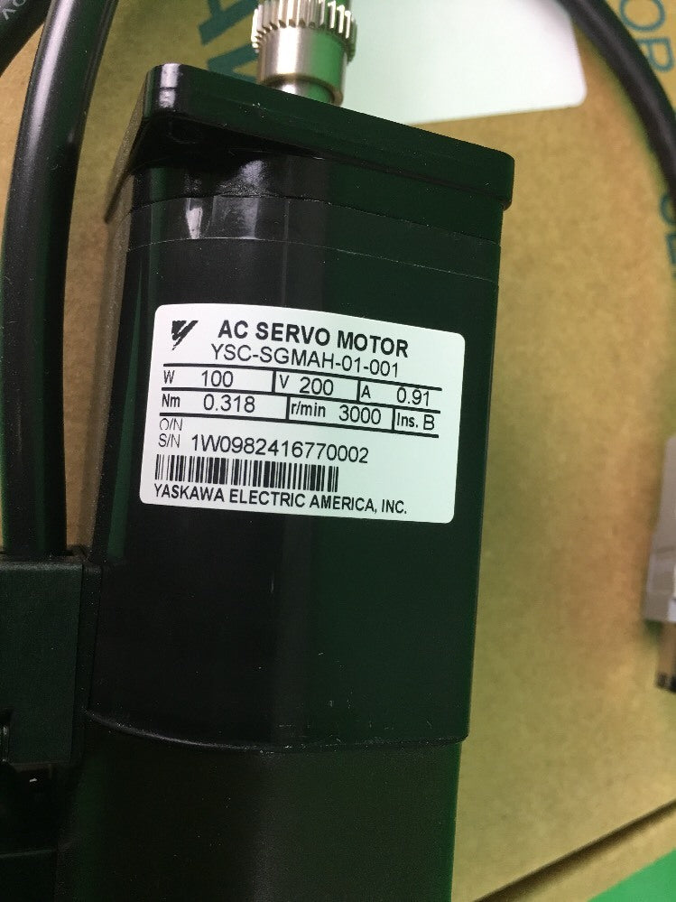 YASKAWA AC SERVO MOTOR YSC-SGMAH-01-001 100W 200V 0.91A