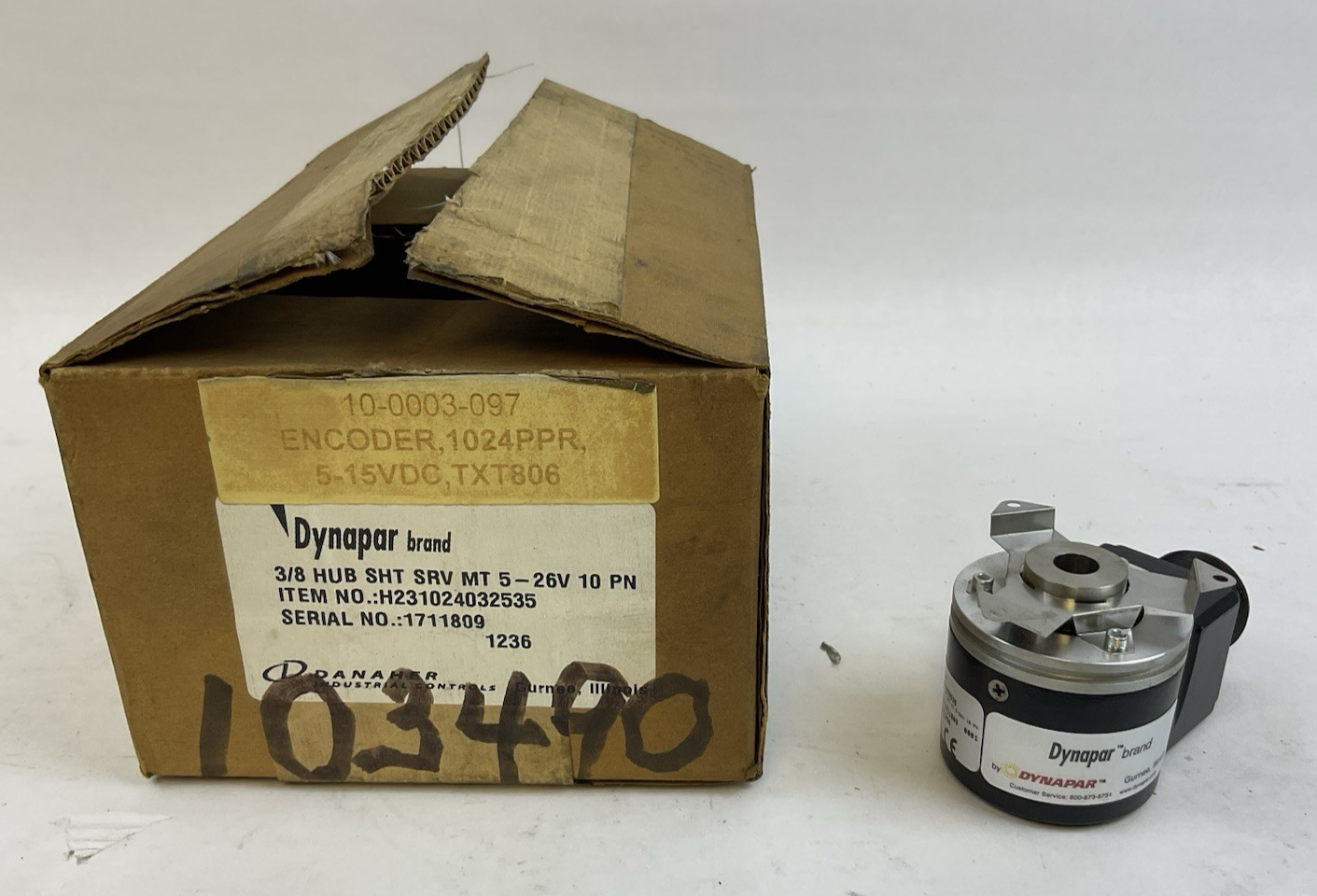 DYNAPAR 3/8” HUB SHT SRV MT5-26V 10 PN H231024032535 ROTARY ENCODER