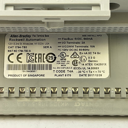 ALLEN BRADLEY 1794-TB3 SER A FLEX TERMINAL BASE