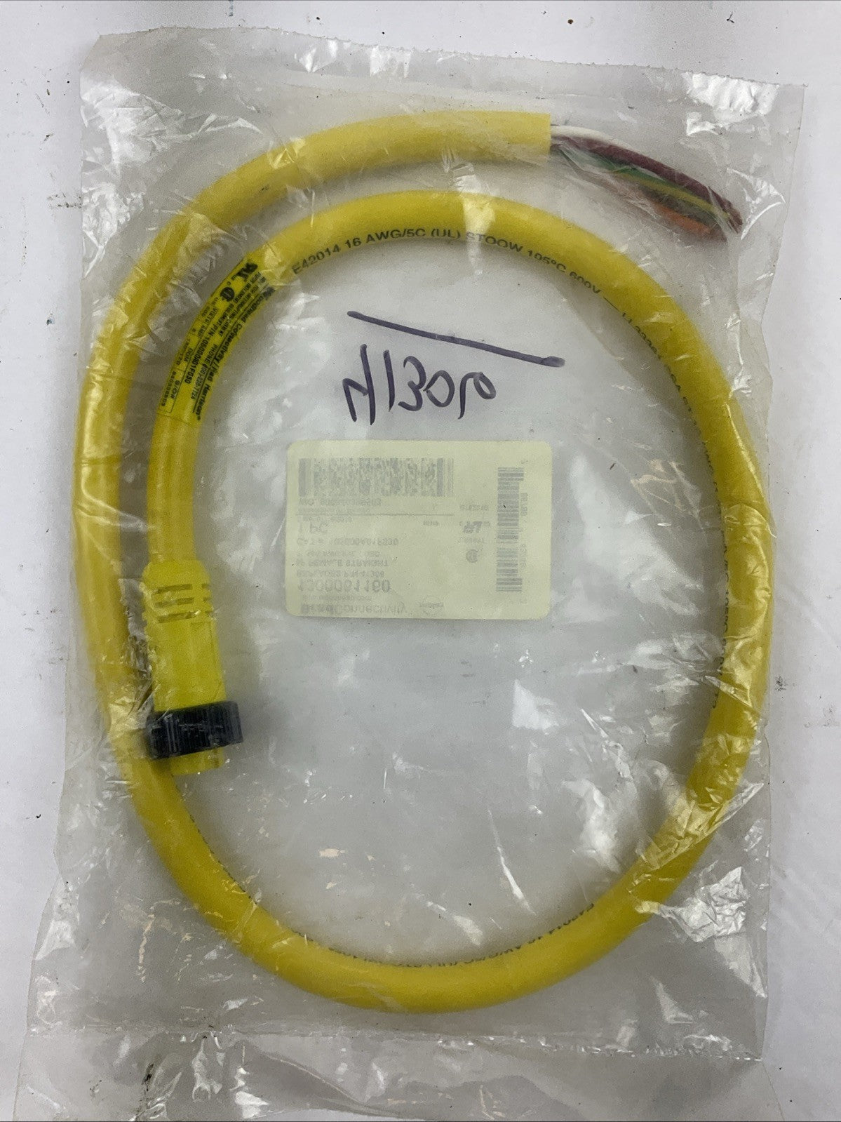 BRAD CONNECTIVITY 1300061160 5P FEMALE STRAIGHT 3' 16/5 AWG PVC CORD