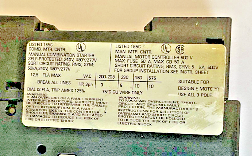SIEMENS 3RV1021-0KA10,3RV1021-1KA10 MOTOR CONTROL 600V****LOTOF2***