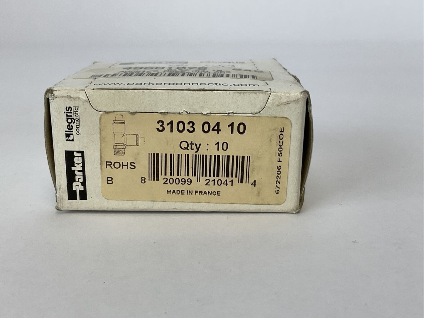PARKER 3103 04 10 MALE RUN TEE SWIVEL PUSH-TO-CONNECT INSTANT (BOX OF 10)