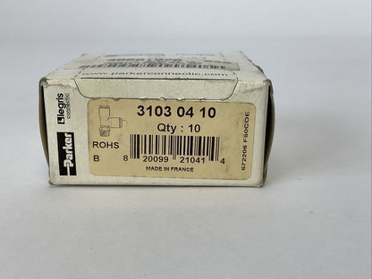 PARKER 3103 04 10 MALE RUN TEE SWIVEL PUSH-TO-CONNECT INSTANT (BOX OF 10)