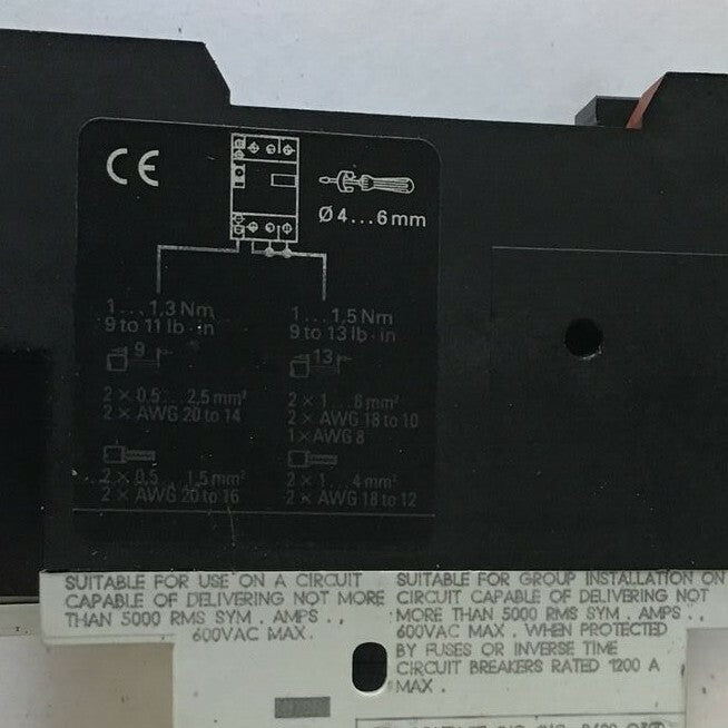 SIEMENS 3VU1300-1MK00 STARTER MOTOR PROTECTOR 600VAC CAT.A ***LOTOF2***