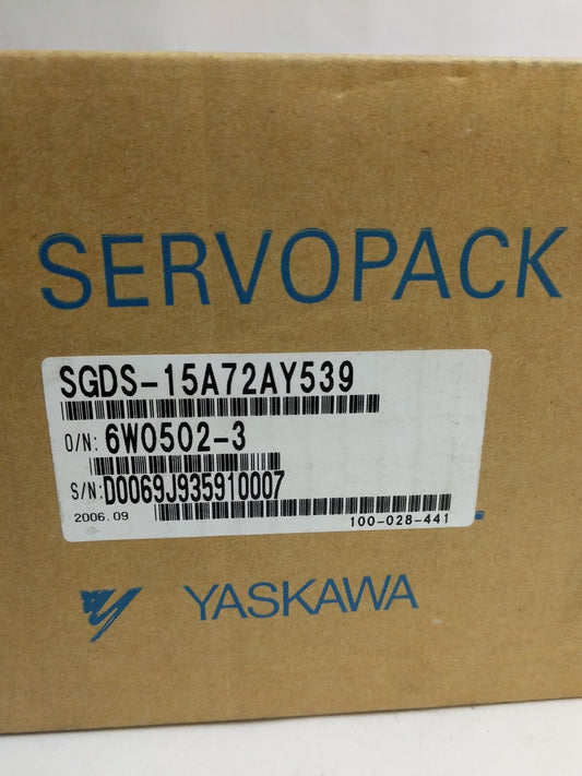 YASKAWA SGDS-15A72AY539 AC SERVOPACK OUTPUT: 230VAC, 0-300Hz 11.6A NEW SURPLUS