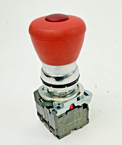 ALLEN-BRADLEY - 800F-N3W SER. B - RED PUSH BUTTON W/ 800F-X01 SER. A (X2)