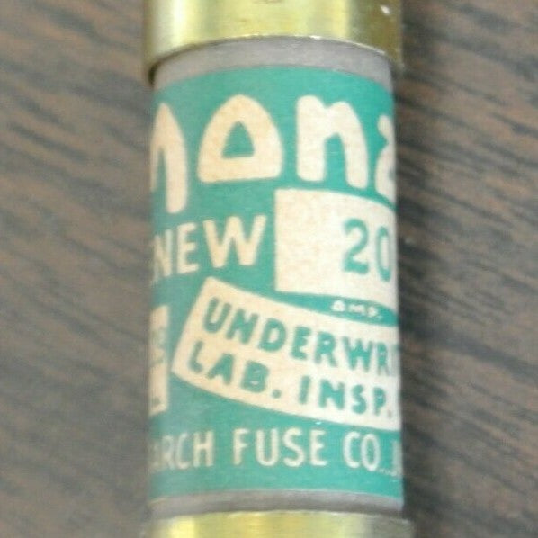 BOX of 10 / MONARCH RENEW 20 RENEWABLE FUSE / 20A / 250V / NEW SURPLUS