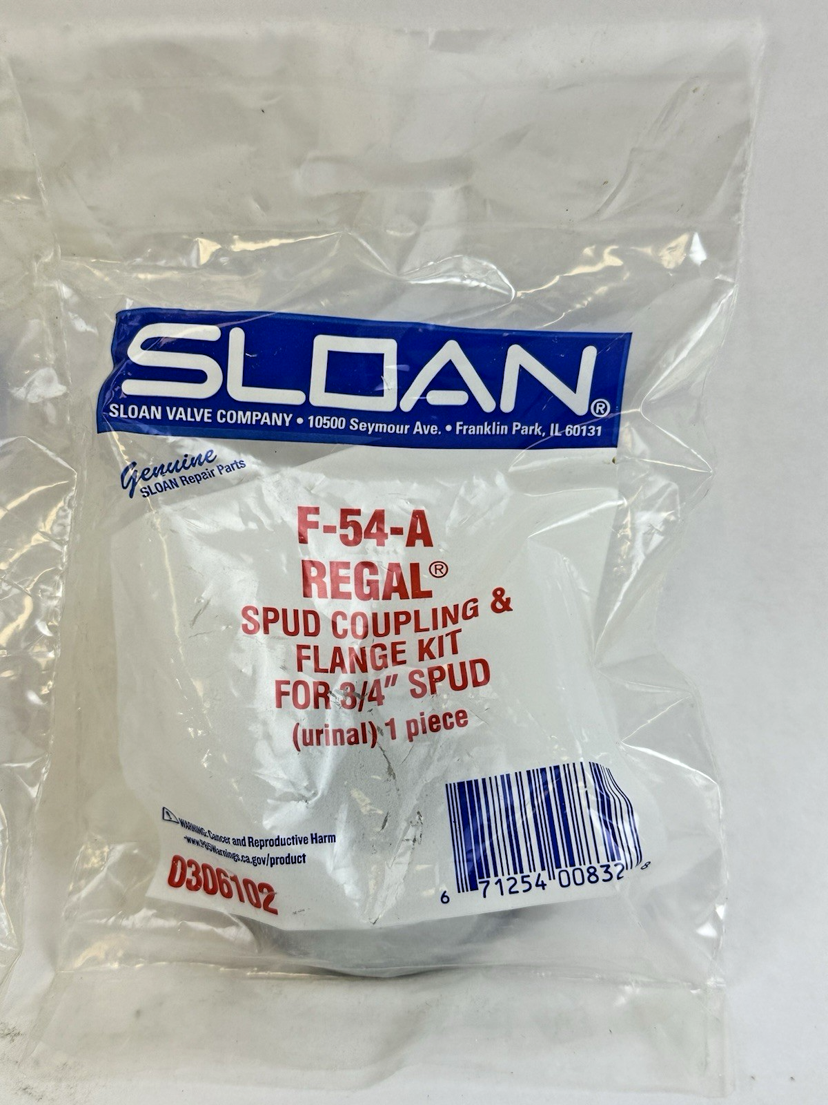 SLOAN F-54-A REGAL SPUD COUPLING FLANGE KIT FOR 3/4” SPUD URINAL LOT OF 2